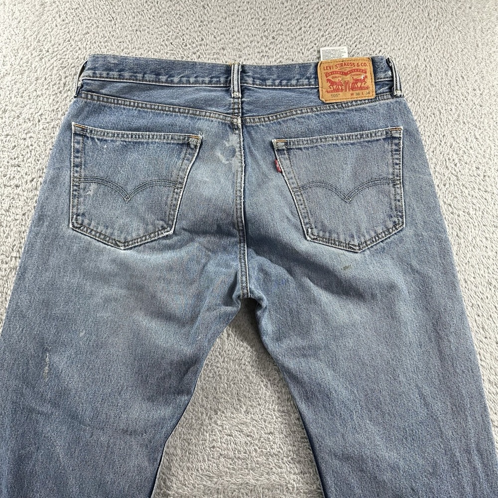 Levi's 505 Jeans Mens 36x34 Blue Paint Stain Artist‎ Art Distress Painter - Picture 10 of 12